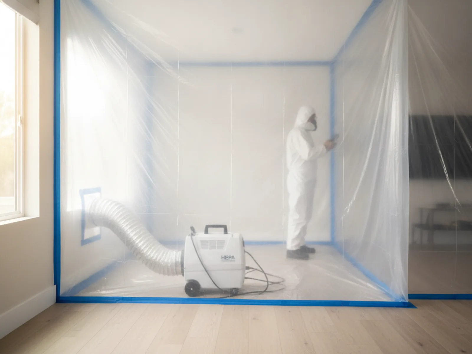 Mold remediation containment and air scrubbing in a Thousand Oaks home